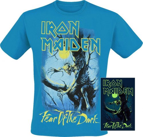 Iron Maiden Fear Of The Dark - Glow In The Dark Tričko modrá