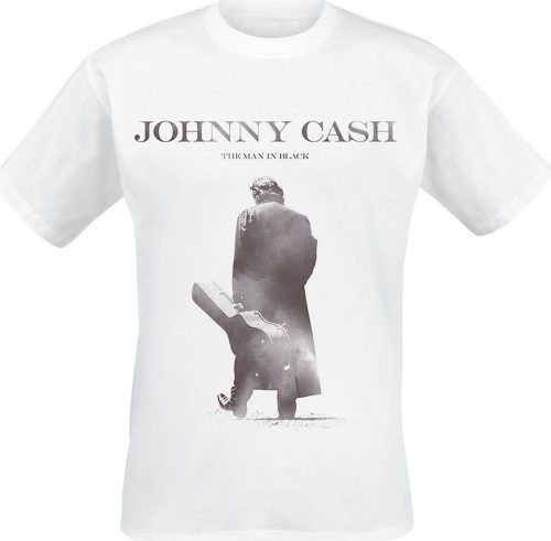 Johnny Cash Walking Guitar Tričko bílá