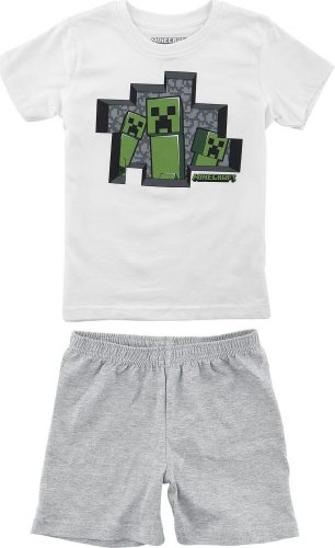Minecraft Kids - Creeper Dětská pyžama šedivějící / bílá