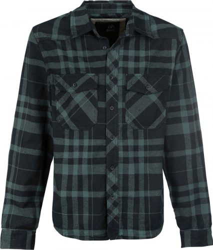 Brandit Checkshirt Košile cerná/zelená