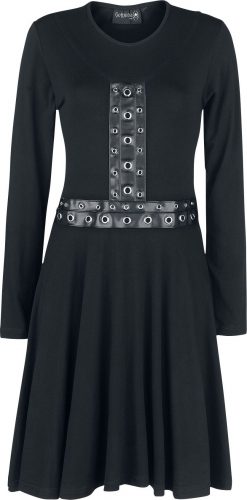 Gothicana by EMP Kleid mit Kunstlederdetails Šaty černá