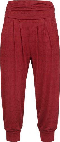 RED by EMP Sport and Yoga - Červené látkové kalhoty s celoplošným potiskem Dámské kalhoty bordová