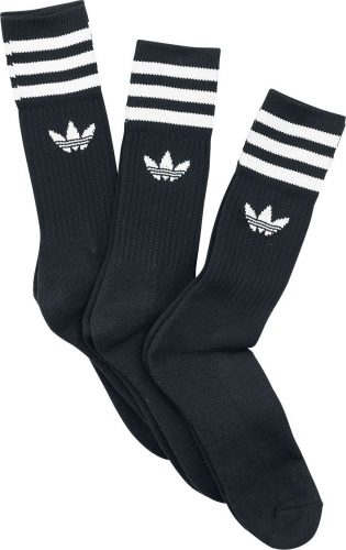 Adidas Solid Crew Sock 3 Pack Ponožky cerná/bílá