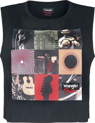 Wrangler Tričko bez rukávů Fender - Faded Black Dámský top černá