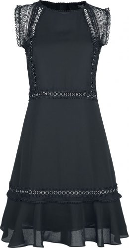 Black Premium by EMP Černé šaty s očky a krajkovými detaily Šaty černá