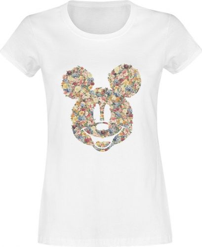 Mickey & Minnie Mouse Floral Mickey Dámské tričko bílá