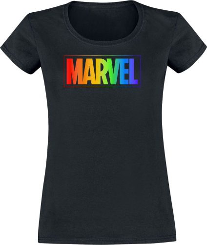 Marvel Rainbow Logo Dámské tričko černá