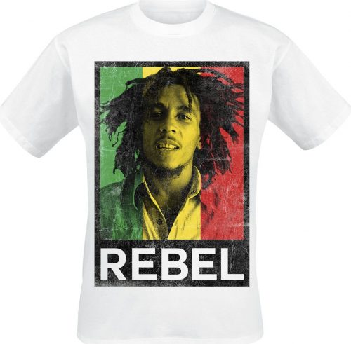 Bob Marley Rasta Rebel Tričko bílá