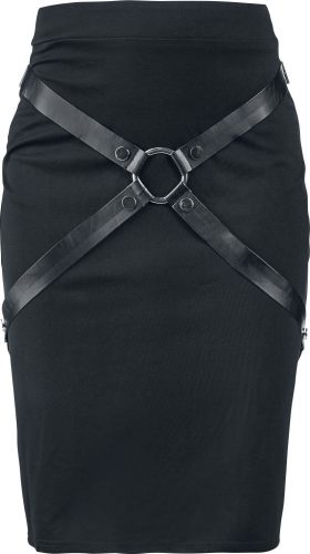 Gothicana by EMP Černá sukně s bondage vzhledem Sukně černá