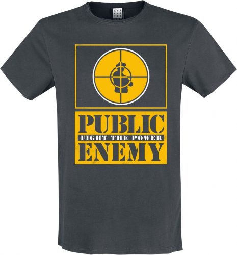 Public Enemy Amplified Collection - Yellow Fight The Power Tričko charcoal