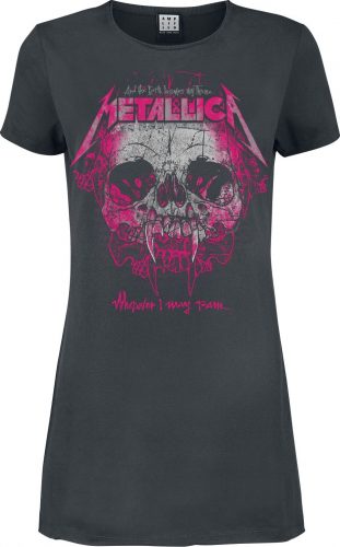 Metallica Amplified Collection - Wherever I May Roam Pink Ink Šaty charcoal