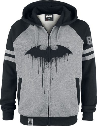 Batman Bat-Logo Mikina s kapucí na zip smíšená šedo-černá