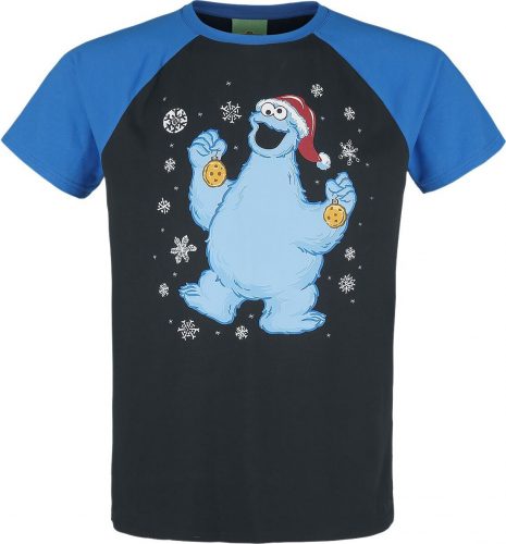 Sesame Street Christmas Cookie Tričko cerná/modrá