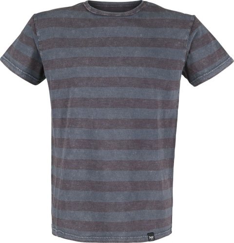 Black Premium by EMP Šedé tričko s horizontálními proužky a klasickým výstřihem Tričko šedá