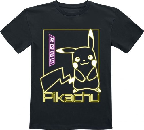 Pokémon Kids - Pikachu Neon detské tricko černá