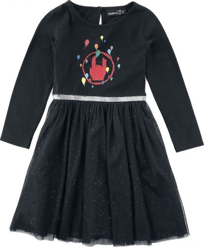 EMP Stage Collection Schwarzes Tüllkleid mit Print detské šaty černá
