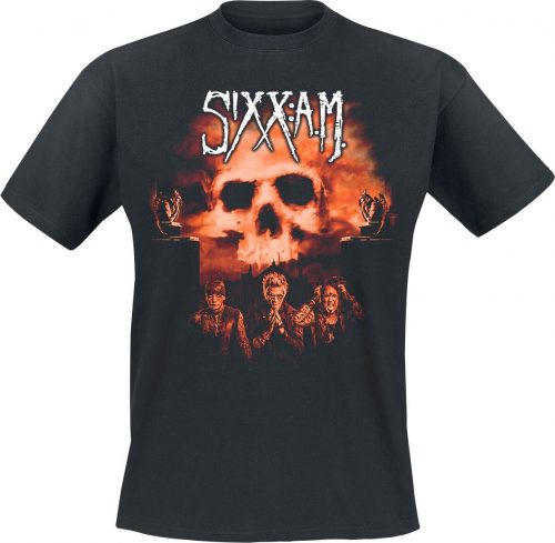 Sixx: A.M. Halloween Skull Clouds Tričko černá