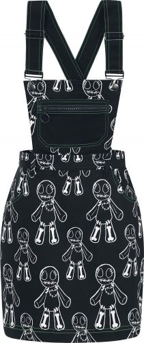 Hell Bunny Šaty s kruhovou sukní Voodoo Šaty cerná/bílá