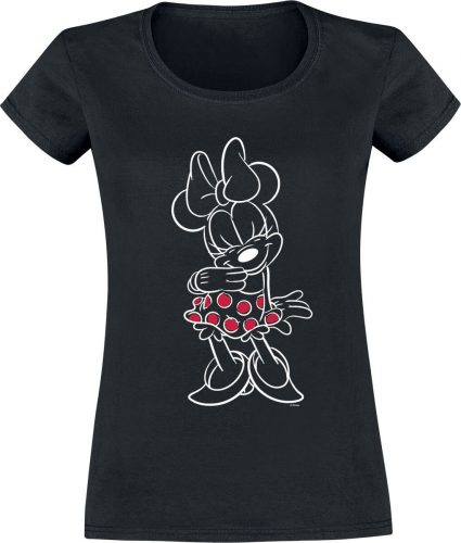 Mickey & Minnie Mouse Minnie Polka Dots Dámské tričko černá