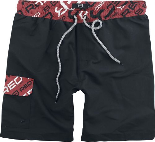 RED by EMP Cierne šortky na plávanie s potlacou s logom znacky Pánské plavky černá