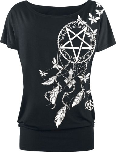 Gothicana by EMP Tričko s pentagramem a lapačem snů Dámské tričko černá