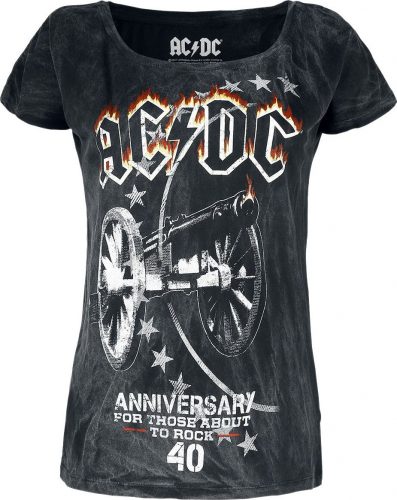AC/DC For Those About To Rock 40th Anniversary Dámské tričko černá/použitý vzhled