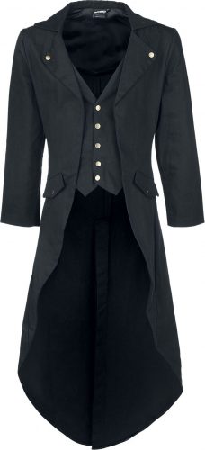 Banned Alternative Dovetail Coat Kabát černá