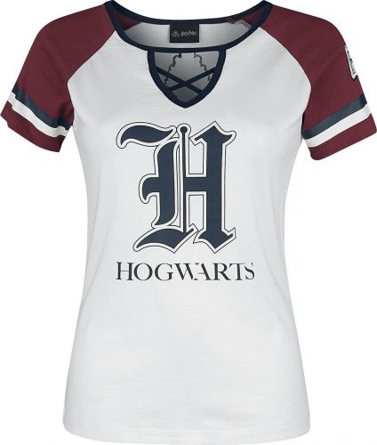 Harry Potter Hogwarts Dámské tričko bílá/tmavěrudá