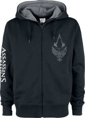 Assassin's Creed Valhalla - Raven & Symbol Mikina s kapucí cerná/šedá
