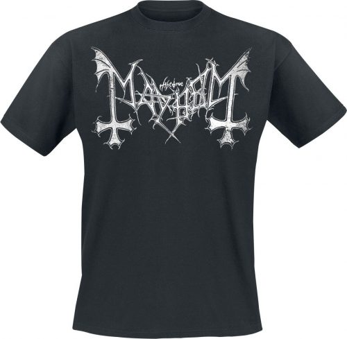 Mayhem Distressed Logo Tričko černá