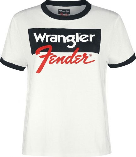 Wrangler Fender Relaxed Ringer - Faded Black Dámské tričko bílá