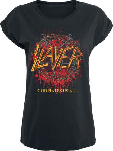 Slayer God Hates Us Pentagram Dámské tričko černá