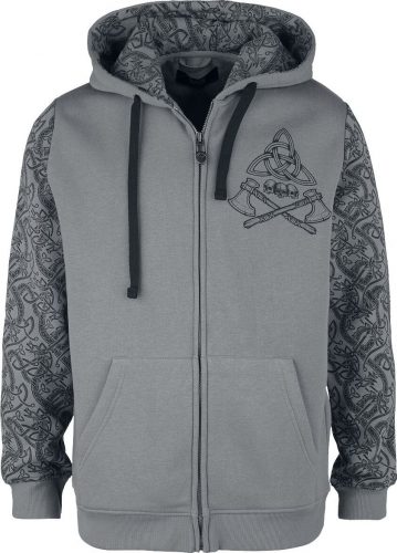 Black Premium by EMP Hoody Jacket mit keltischen Ornamenten Mikina s kapucí na zip šedá