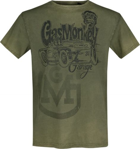 Gas Monkey Garage Hot Rod Garage Tričko zelená