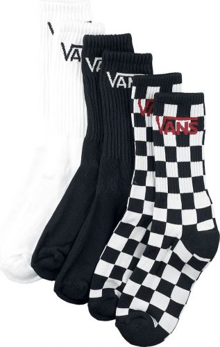 Vans Klasické dětské trička (3 ks) s kostkovaným vzorem Ponožky cerná/bílá