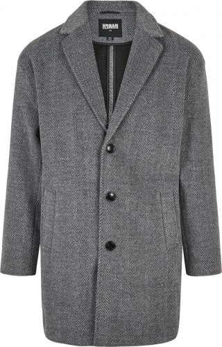 Urban Classics Klasický kabát se vzorem rybí kosti Kabát tmavě šedá
