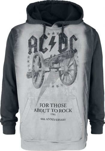 AC/DC For Those About To Rock 40th Anniversary Mikina s kapucí šedá/cerná