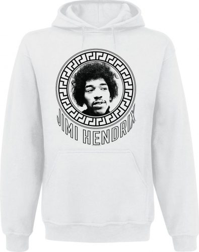 Jimi Hendrix Pattern Circle Mikina s kapucí bílá