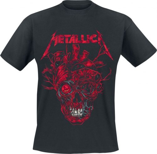 Metallica Heart Skull Tričko černá