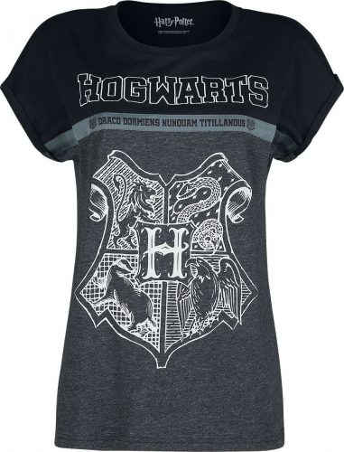 Harry Potter Hogwarts Dámské tričko skvrnitá černá / šedá