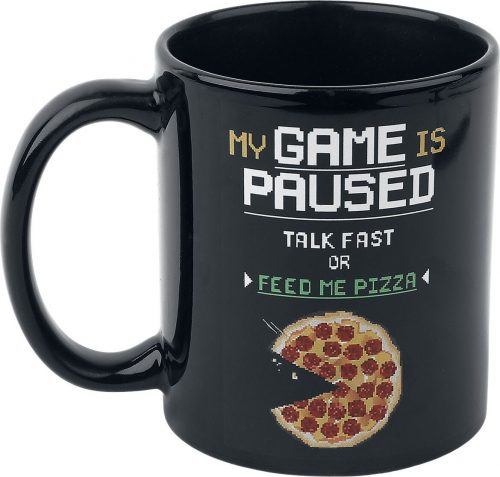 My Game Is Paused. Talk Fast Or Feed Me Pizza. Hrnek černá