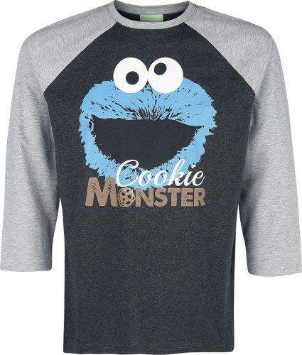 Sesame Street Nostalgic Cookie Tričko s dlouhým rukávem tmave šedá/šedá