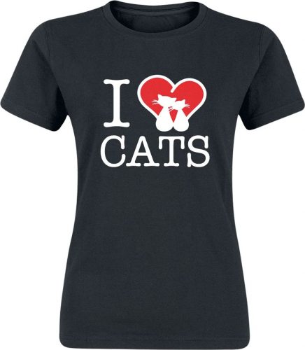 Tierisch I Love Cats Dámské tričko černá