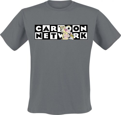 Cow And Chicken Cartoon Network Logo Tričko šedá