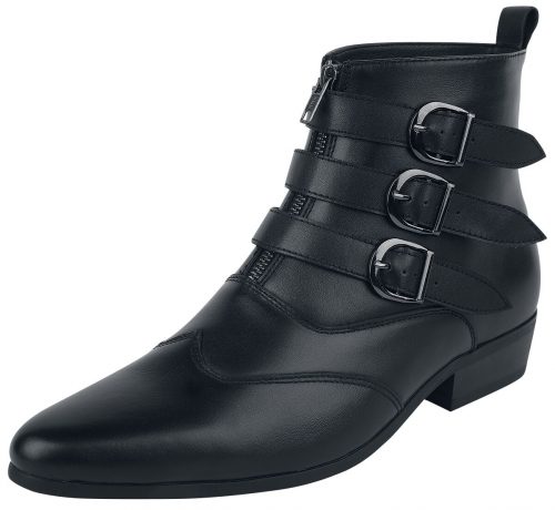Gothicana by EMP Černé kotníkové boty s přezkami boty černá
