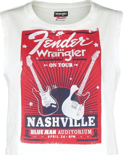 Wrangler Tričko bez rukávů Fender - Worn White Dámský top bílá