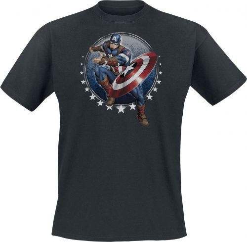 Captain America Throw Shield Tričko černá