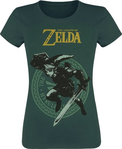 The Legend Of Zelda Link Pose Dámské tričko tmave zelená