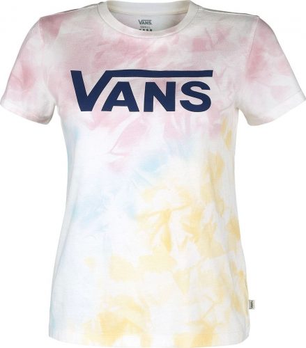 Vans Logo Wash Crew Cradle Pink Tie Dye Dámské tričko vícebarevný