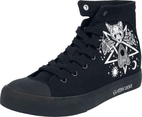 Gothicana by EMP Sneaker mit Pentagramm und Okkulten Symbolen tenisky černá
